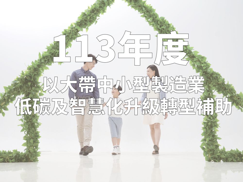 113年度【以大帶中小型製造業低碳及智慧化升級轉型補助】